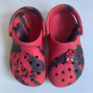 Crocs Kids Red Black Marble Clogs Toddler Size 9